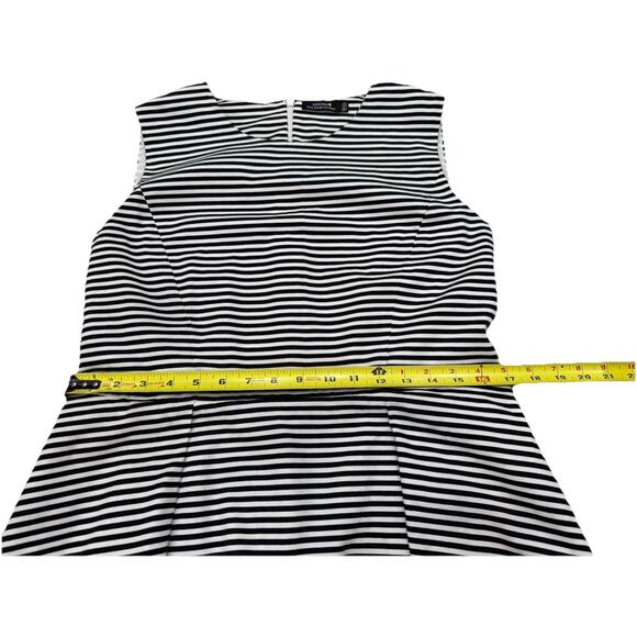Kate Spade Saturday Womens White Black Striped Pleated Fit & Flare Dress Size 14 - Picture 5 of 10